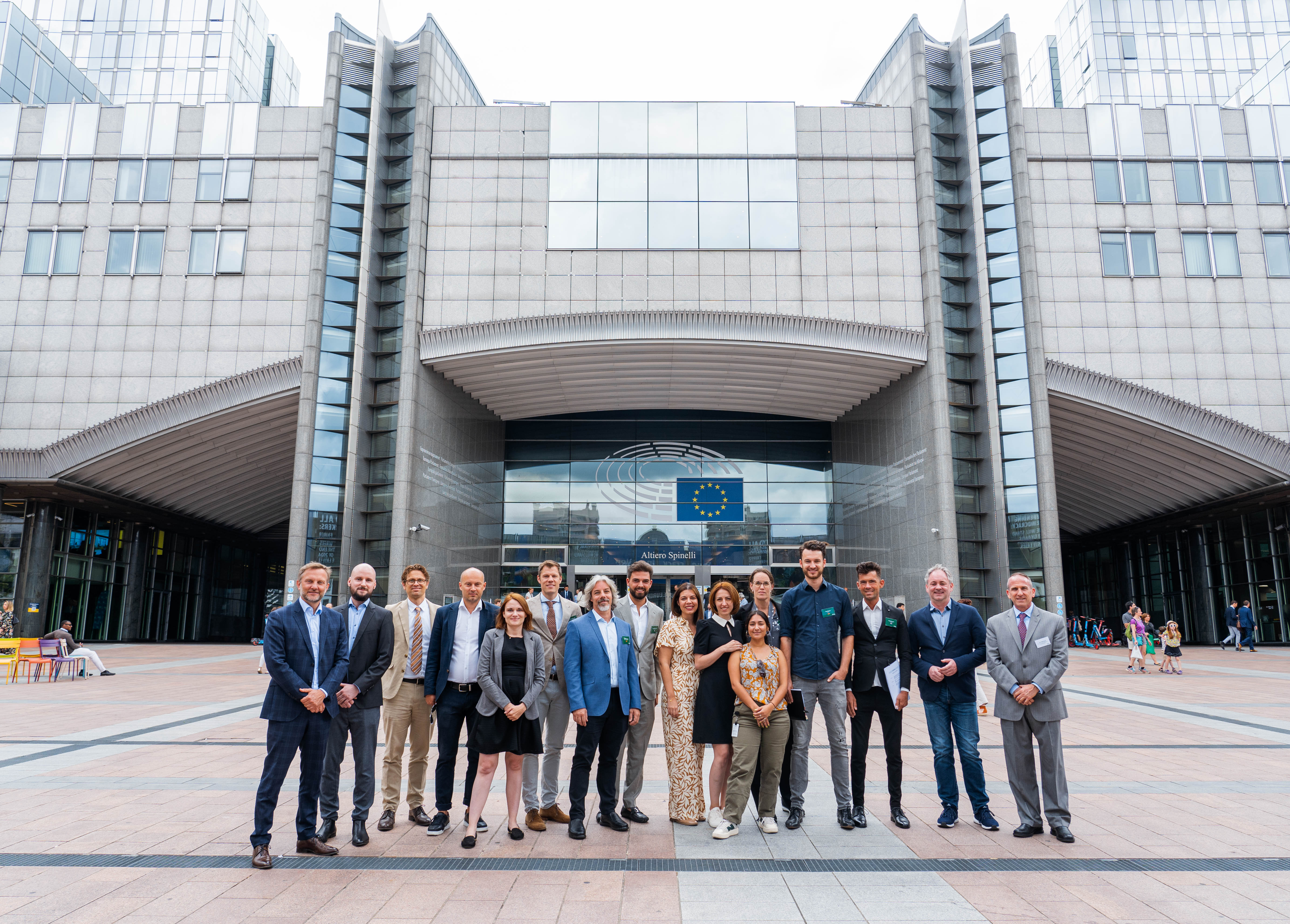 Group of people in front of building