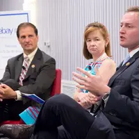 Apr. 26, 2015 | Rep. Patrick Murphy (D-FL) & Rep. Chris Stewart (R-UT) participate in a fireside chat