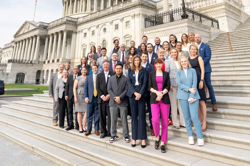 eBay sellers and staff on the steps of the Capitol.